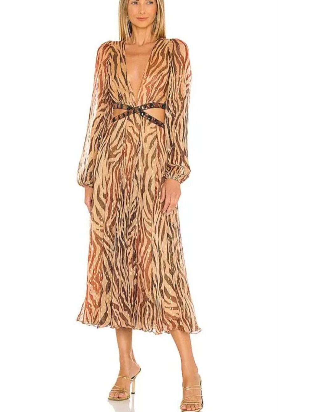 Rococo Sand Aine Midi Boho Euro Summer Coastal Party Whimsy Cutout Dress